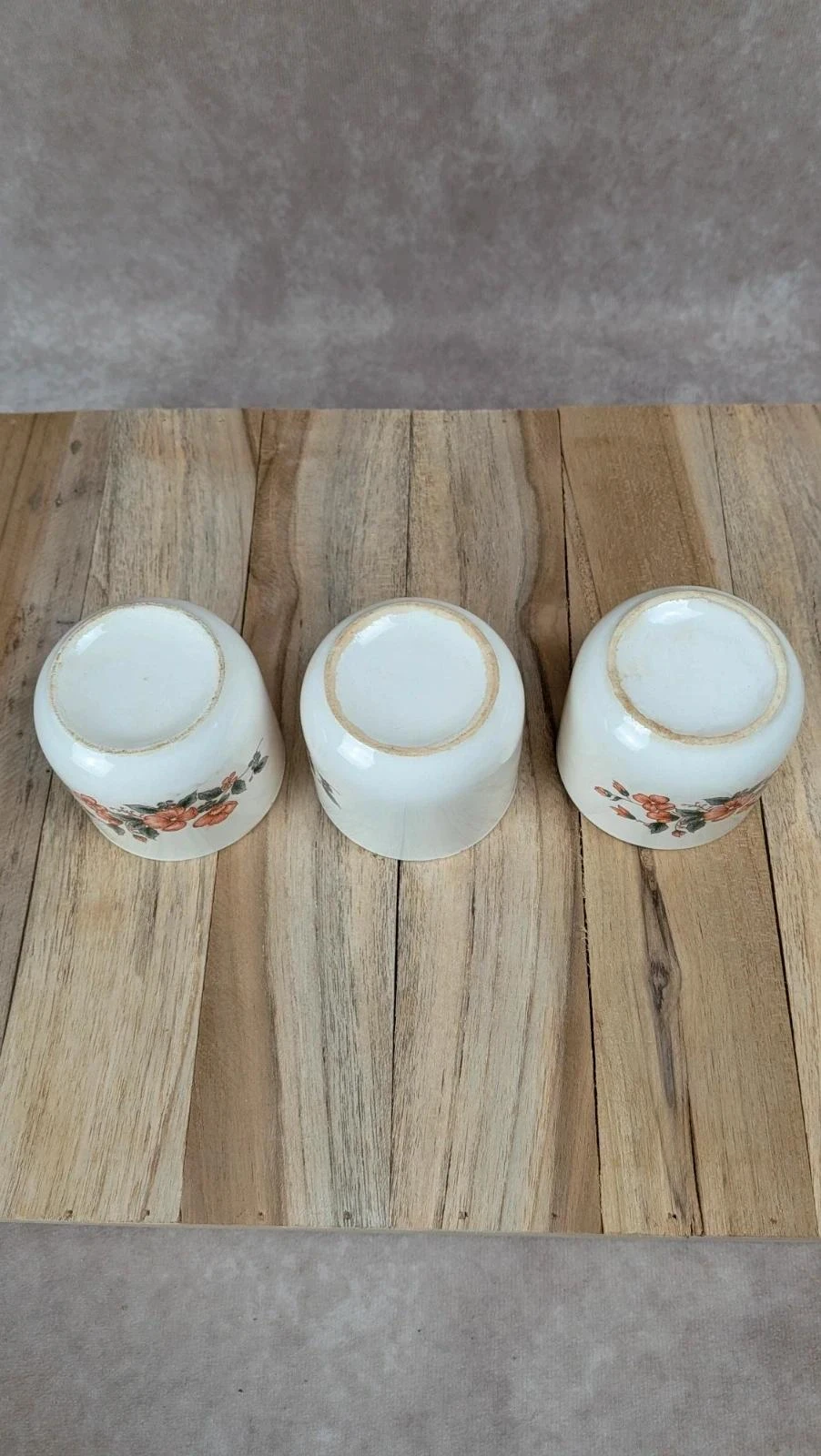 Lote de 3 tazas antiguas de cerámica con decoración floral – photo 8